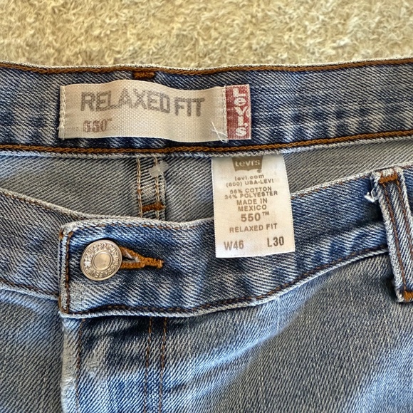 Levi’s 550 Denim Jeans Relaxed Fit Levis Light Blue Wash Size 46 x 30 - Picture 6 of 9